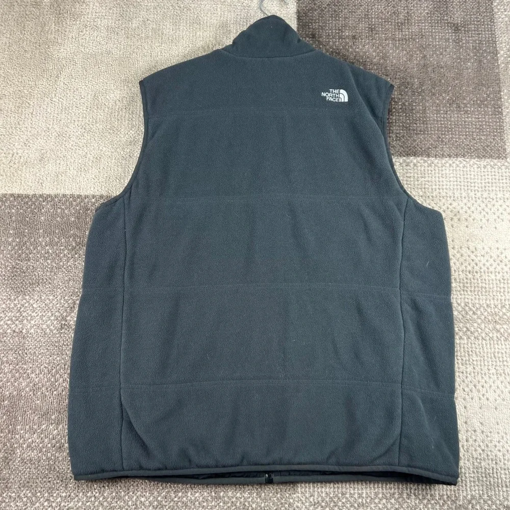The North Face Mens Reversible Fleece Vest Black Gray Large NF0A2TCC